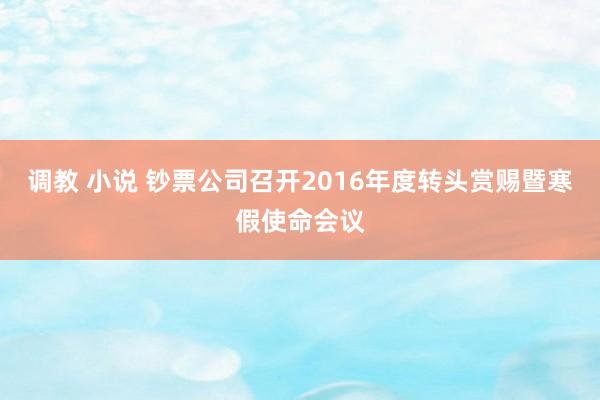 调教 小说 钞票公司召开2016年度转头赏赐暨寒假使命会议
