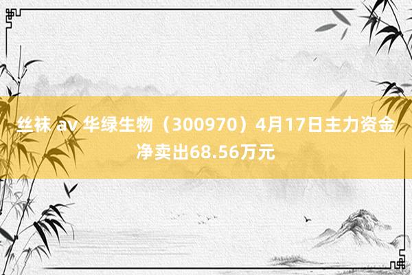 丝袜 av 华绿生物（300970）4月17日主力资金净卖出68.56万元
