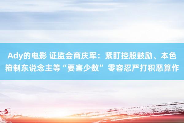 Ady的电影 证监会商庆军：紧盯控股鼓励、本色箝制东说念主等“要害少数” 零容忍严打积恶算作