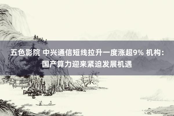 五色影院 中兴通信短线拉升一度涨超9% 机构：国产算力迎来紧迫发展机遇