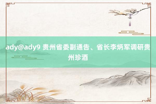 ady@ady9 贵州省委副通告、省长李炳军调研贵州珍酒